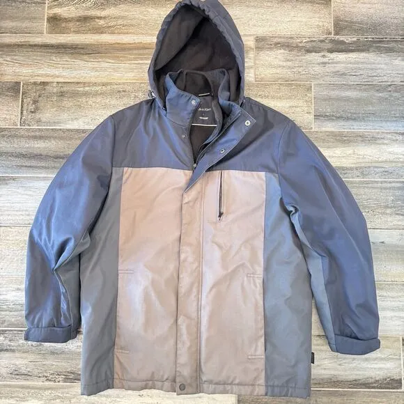 Calvin Klein Mens Jacket Water Resistant Wind Protection Dbl Zip Removable Hood