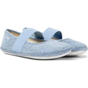 Camper Blue Metallic Dotted Leather Mary Jane Flats Size 36