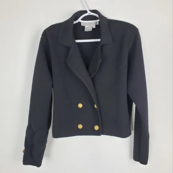 Carlisle Vintage 100% Wool Gold Buttons Blazer