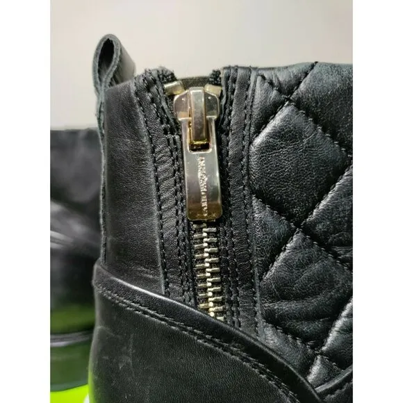 Carlo Pazolini Black Quilted Women's Ankle Boots Blue bottom Size 7