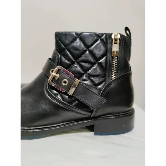 Carlo Pazolini Black Quilted Women's Ankle Boots Blue bottom Size 7
