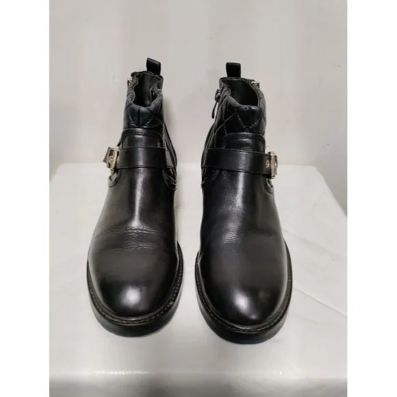 Carlo Pazolini Black Quilted Women's Ankle Boots Blue bottom Size 7