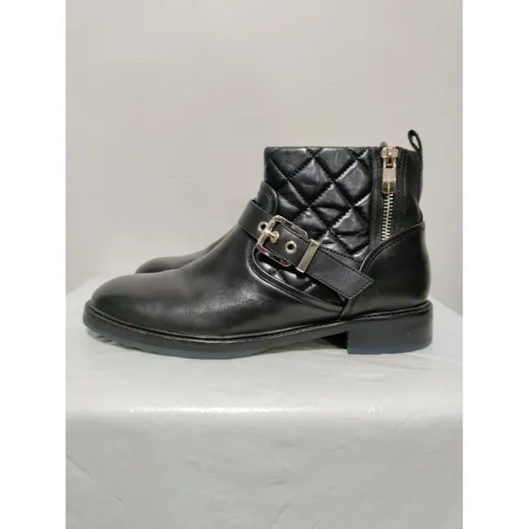 Carlo Pazolini Black Quilted Women's Ankle Boots Blue bottom Size 7