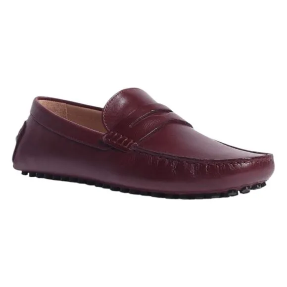 Carlos by Carlos Santana Ritchie Penny Loafer Burgundy Leather Slip-On 9.5