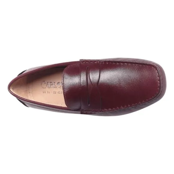 Carlos by Carlos Santana Ritchie Penny Loafer Burgundy Leather Slip-On 9.5
