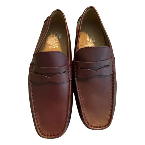 Carlos by Carlos Santana Ritchie Penny Loafer Burgundy Leather Slip-On 9.5