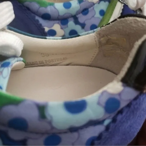 Carven blue floral suede spain fashion sneakers