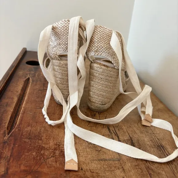 Castaner Wedge Shoes  Ankle Strap Jute Sole Espadrilles sz 39 = US 8.5 preworn