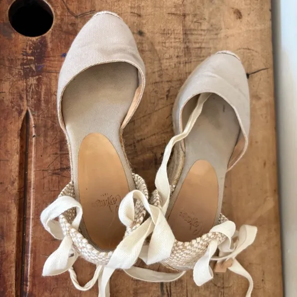Castaner Wedge Shoes  Ankle Strap Jute Sole Espadrilles sz 39 = US 8.5 preworn