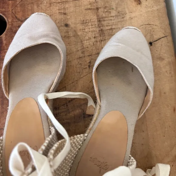 Castaner Wedge Shoes  Ankle Strap Jute Sole Espadrilles sz 39 = US 8.5 preworn