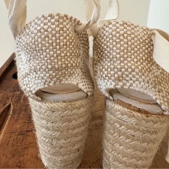 Castaner Wedge Shoes  Ankle Strap Jute Sole Espadrilles sz 39 = US 8.5 preworn