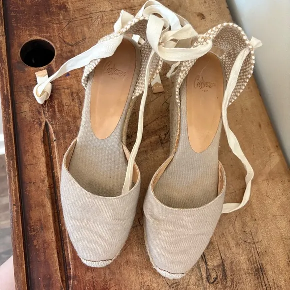 Castaner Wedge Shoes  Ankle Strap Jute Sole Espadrilles sz 39 = US 8.5 preworn