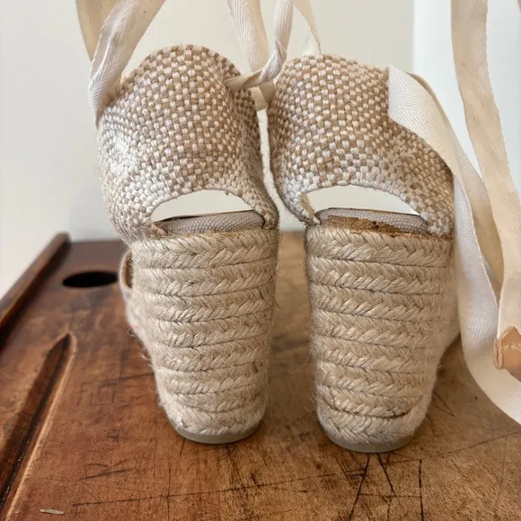 Castaner Wedge Shoes  Ankle Strap Jute Sole Espadrilles sz 39 = US 8.5 preworn