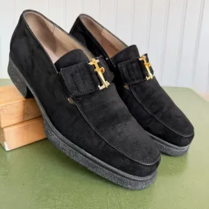 Cesare Pasciotti Handmade Italian Loafers with Metal Logo in Black Suede *Italy*