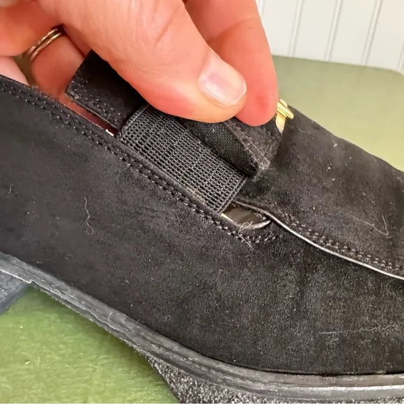Cesare Pasciotti Handmade Italian Loafers with Metal Logo in Black Suede *Italy*