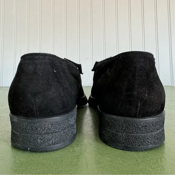 Cesare Pasciotti Handmade Italian Loafers with Metal Logo in Black Suede *Italy*