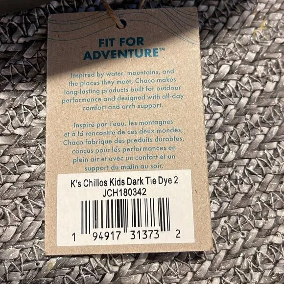 Chaco Chillos Sandal Slides Children’s Dark Tie Dye Size 2 New