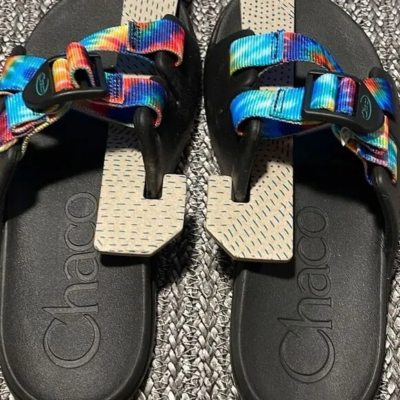 Chaco Chillos Sandal Slides Children’s Dark Tie Dye Size 2 New