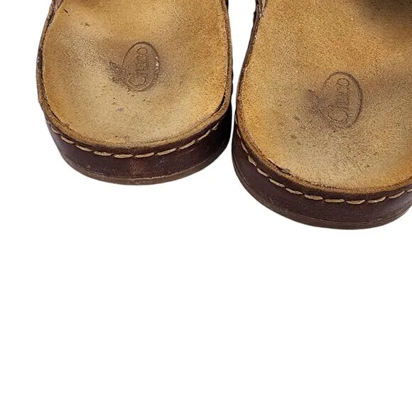 Chaco Women's Wayfarer Toffee Brown Leather Slip On Comfort Slides Size 11