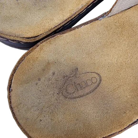 Chaco Women's Wayfarer Toffee Brown Leather Slip On Comfort Slides Size 11