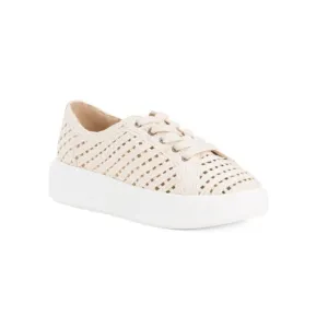 CHARLES DAVID Ecru Reason Woven Sneakers