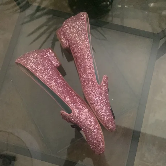 CHIARA FERRAGNI FLIRTING PINK GLITTER LOAFERS