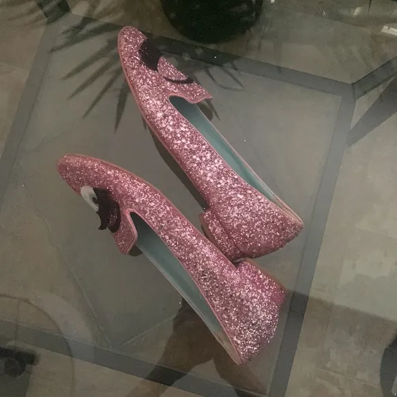 CHIARA FERRAGNI FLIRTING PINK GLITTER LOAFERS
