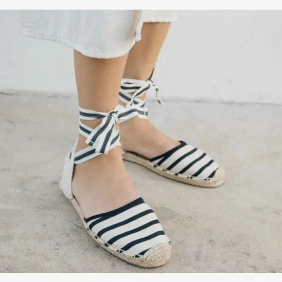 Chic Soludos Striped Ankle Tie Espadrilles
