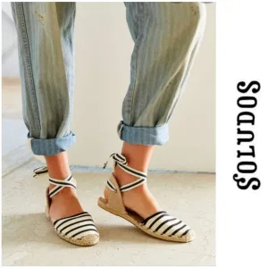 Chic Soludos Striped Ankle Tie Espadrilles