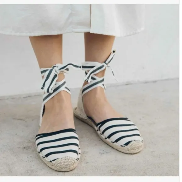 Chic Soludos Striped Ankle Tie Espadrilles
