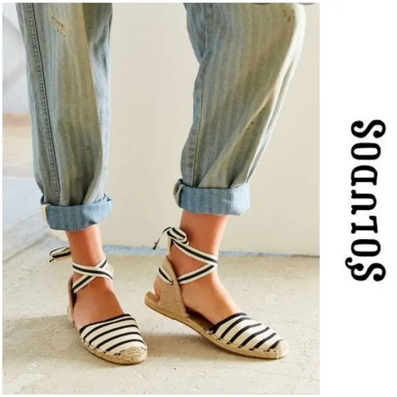 Chic Soludos Striped Ankle Tie Espadrilles