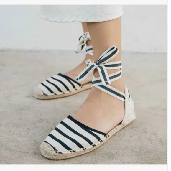 Chic Soludos Striped Ankle Tie Espadrilles