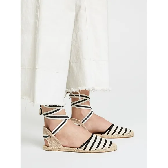 Chic Soludos Striped Ankle Tie Espadrilles