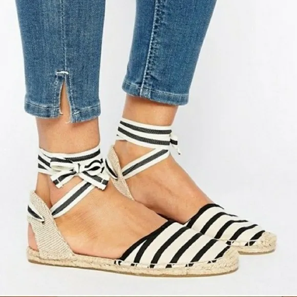 Chic Soludos Striped Ankle Tie Espadrilles