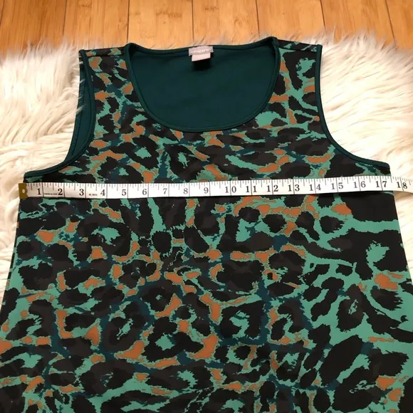 Chico’s Camo Animal Print Green Brown Hi-low Hem Midi Dress size 0 (4/6 US)
