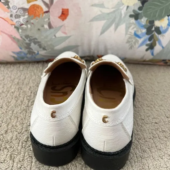 Circus by Sam Edelman Eileen White Leather Lug Sole Maryjane Slip On Loafers 7.5