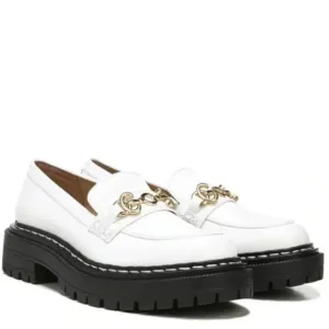 Circus by Sam Edelman Eileen White Leather Lug Sole Maryjane Slip On Loafers 7.5