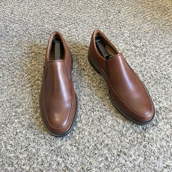 Clarks Active Air Vent Brown Leather Loafers Shoes Mens 9.5 M Slip On Comfort