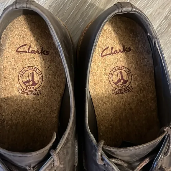 Clark’s leather walk oxfords loafers men’s size 11 cork insoles