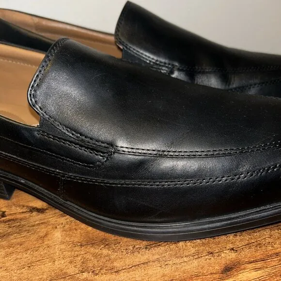 Clarks Men's Loafers Whiddon Step Black Leather Size 10.5 M Extreme Comfort
