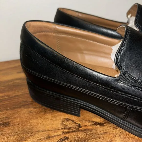 Clarks Men's Loafers Whiddon Step Black Leather Size 10.5 M Extreme Comfort