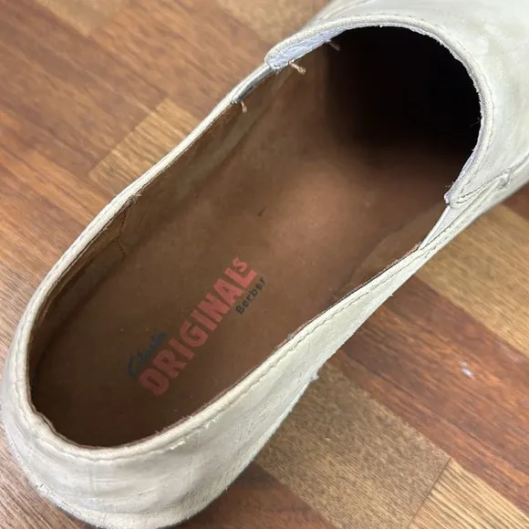 Clarks Originals Men 12 Loafers Berber Slip On Comfort‎ Cream Ivory Low Top Shoe