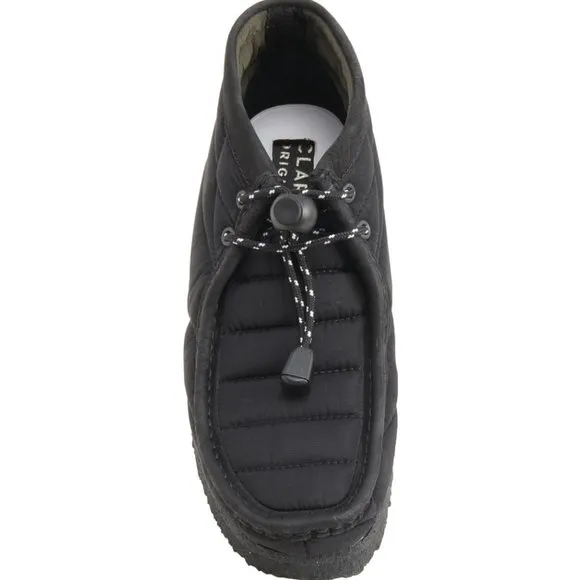 Clarks Originals Size 6 Wallabee Black Quilted Boots Leather Trim Comfort NIB