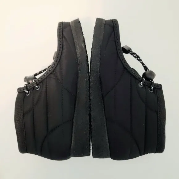 Clarks Originals Size 6 Wallabee Black Quilted Boots Leather Trim Comfort NIB