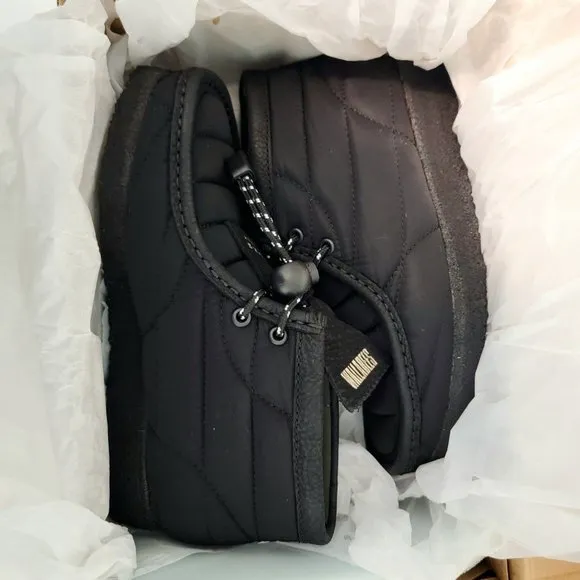 Clarks Originals Size 6 Wallabee Black Quilted Boots Leather Trim Comfort NIB