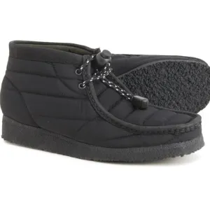 Clarks Originals Size 6 Wallabee Black Quilted Boots Leather Trim Comfort NIB