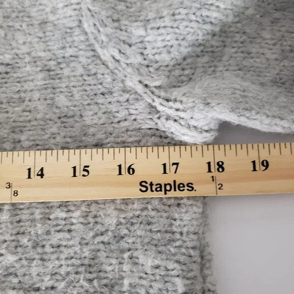 CLUB MONACO Matalin Alpaca Wool Wide Scoop Neck Grey Chunky Sweater Tunic Medium