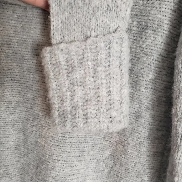 CLUB MONACO Matalin Alpaca Wool Wide Scoop Neck Grey Chunky Sweater Tunic Medium