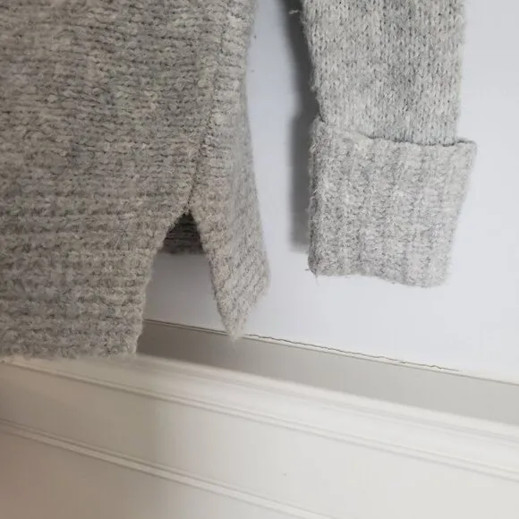 CLUB MONACO Matalin Alpaca Wool Wide Scoop Neck Grey Chunky Sweater Tunic Medium