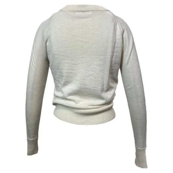 CO V-Neck Cashmere Sweater in Cream Cashmere